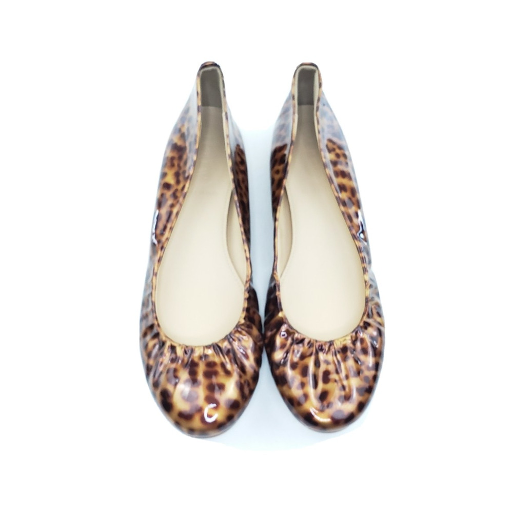J. Crew Cece Womens Ballet Flats Leopard Patent Leather Size 7